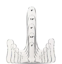 Dazzling Displays Fixed Clear Acrylic Plate Easels - 3-Pack