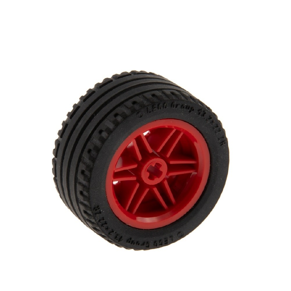 1X Lego Technic Wheel 43.2X22 ZR Black Rim 30.4X20 Red 44309 56145C01