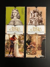 Portugal 2025 - 700 Years Inês de Castro Birth stamps set MNH