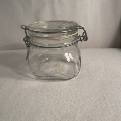 Fido Bormioli Rocco Wire Hinged Clear Glass 1/2 L Jar Made in Italy