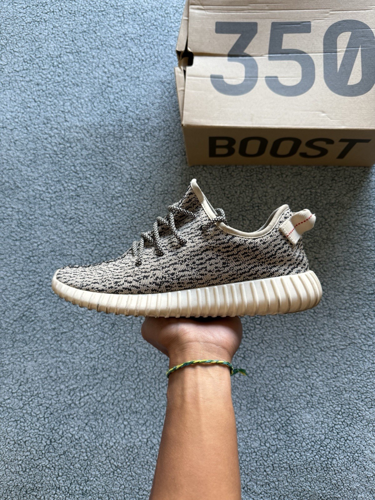 SAOLA Adidas Yeezy 350 Turtle Dove Taglia 10 Uomo Grigio Sneakers Boost V1 Basse 2022 AQ4832