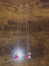 JUSTICE BFF 2 Necklaces Costume Jewelry Best Friend Forever Set Dog Puppy Bow