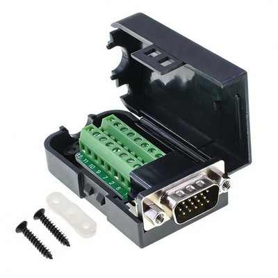 D-sub DB15 Breakout Board Connector 15-pin 3-row Male Port Solderless Terminal