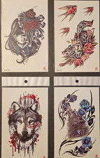 4 Sheets Premium Quality Middle Half Arm Temporary Tattoos For Men  Women 97