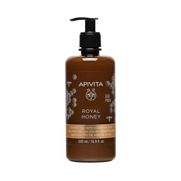 Gel de ducha Apivita Royal Honey 500 ml con aceites esenciales, aceite de almendras y oliva