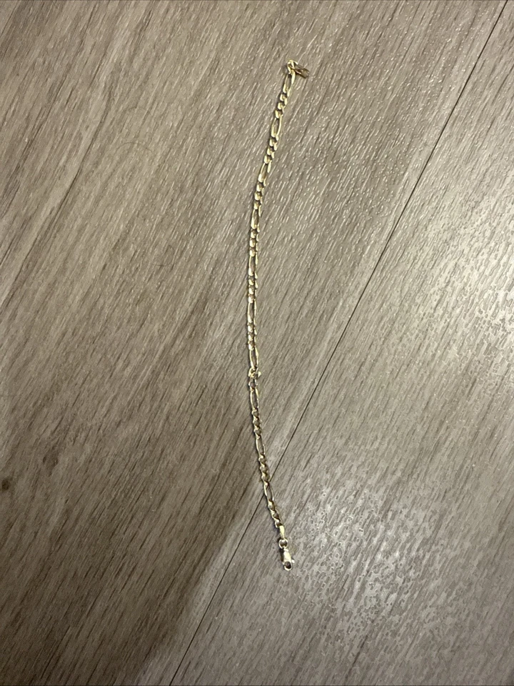 Pulseira de corrente côncava Figaro 4,0 mm em ouro maciço 10K - 8,5” - Imagem 3 de 4