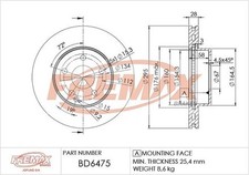 Brake Disc MERCEDES-BENZ C-CLASS C 180 CGI BD-6475