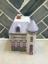OREGANO 1989 Lenox Spice Village House Jar w Lid & Foam Insert MINT Display Only