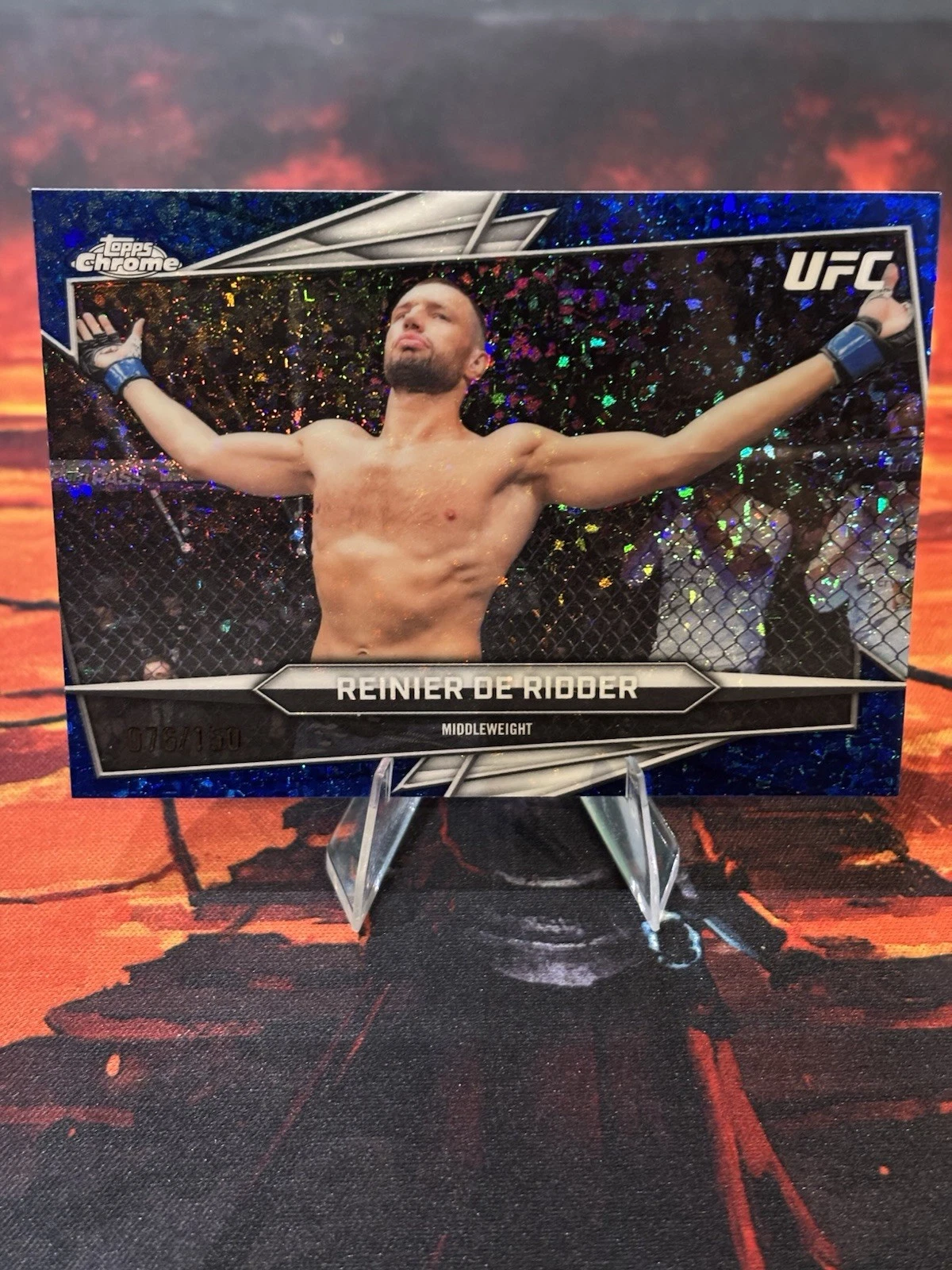 2026 Chrome UFC Blue Mini Diamond Reinier de Ridder #38 Blue Mini Diamond /150