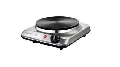 OVENTE Electric Countertop Single Burner, 1000W Cooktop with 7.25 Inch Cast Iron