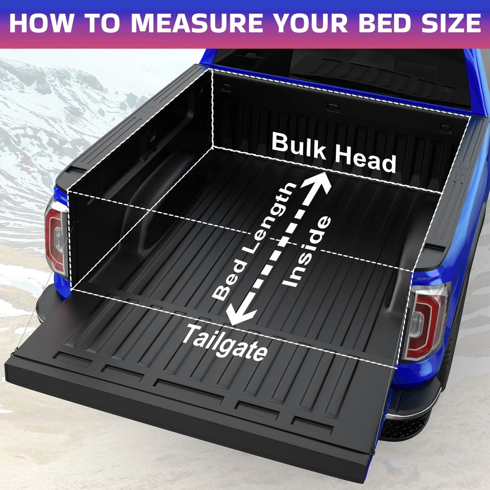 6.5FT 4Fold FRP Hard Tonneau Cover For 1988-2002 Chevy GMC C1500 K2500 Truck Bed Foto 2 de 4