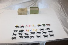 Vintage Ca. 1950's Plastic Cowboys Western Horses in Collectible Advertising Box