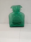 VTG Blenko Glass Classic Double Spout Water Pitcher, Green - Possibly Aqua.