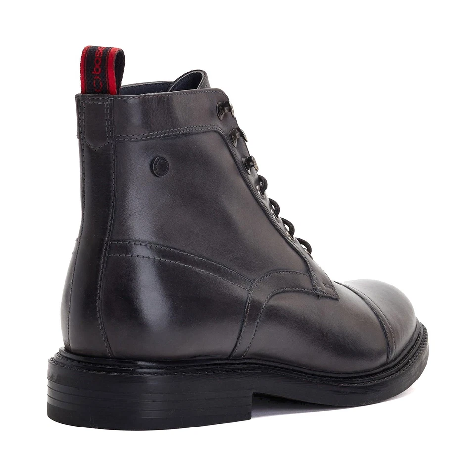 Base London Henderson Hombre Formal Vestido Cuero Botines de Moda Gris - Imagen 3 de 4