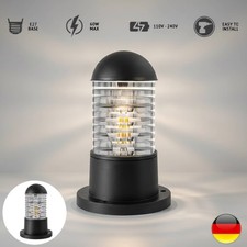 Außenleuchte E27 Schwarz Pollerleuchte Sockelleuchte Garten Wegeleuchte IP54 ABS