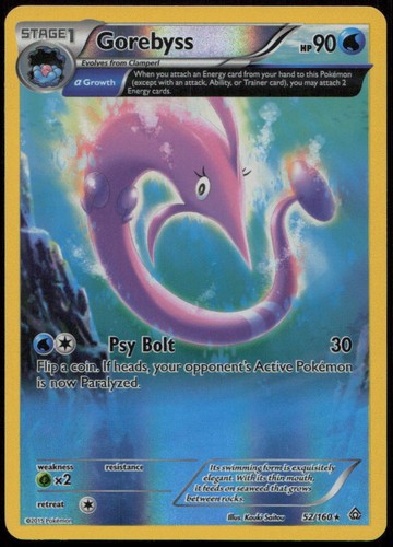 Gorebyss 52/160 LP Primal Clash Rare Reverse Holo Pokemon