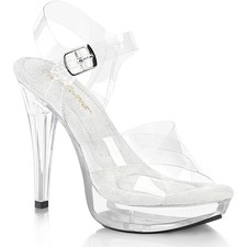 Fabulicious Pleaser 5 Inch Heel Criss Cross Ankle Strap Sandals Cocktail 507