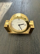 Orologio da scrivania Tiffany & Co ottone quarzo svizzero funzionante numeri romani