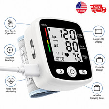 Automatic Blood Pressure Monitor Upper Arm BP Machine LCD Carrying Case