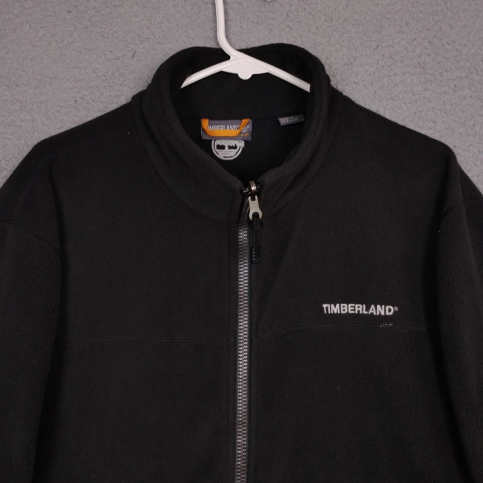 Chaqueta Timberland Para Hombres L Negra Aparato Meteorológico Vellón Cremallera Completa Prendas Exteriores Capa Media Foto 2 de 4