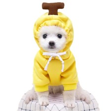 Halloween Dog Banana Costume Hoodie for Small Dogs - Cute Pet Coat