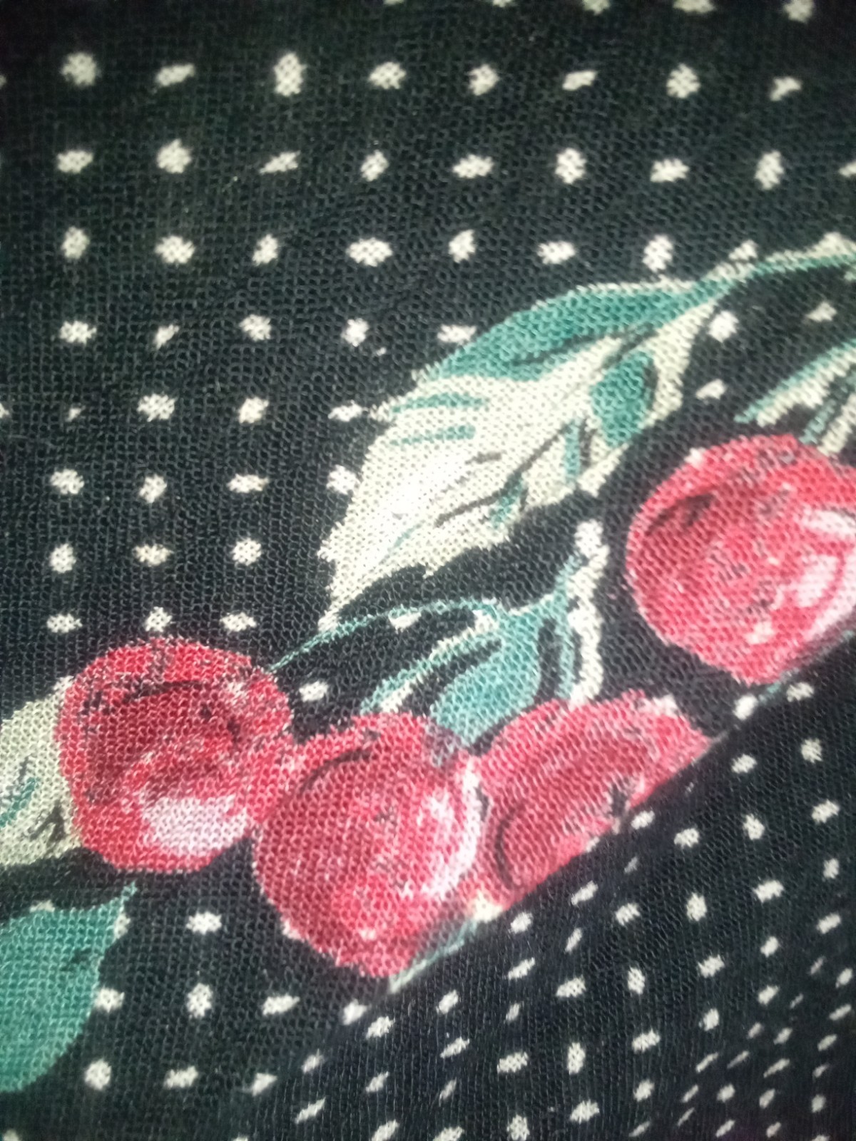 Vtg, Erica Taylor Dress, Black With Cherries Small , Cris Kross Tie Back, Whimsy