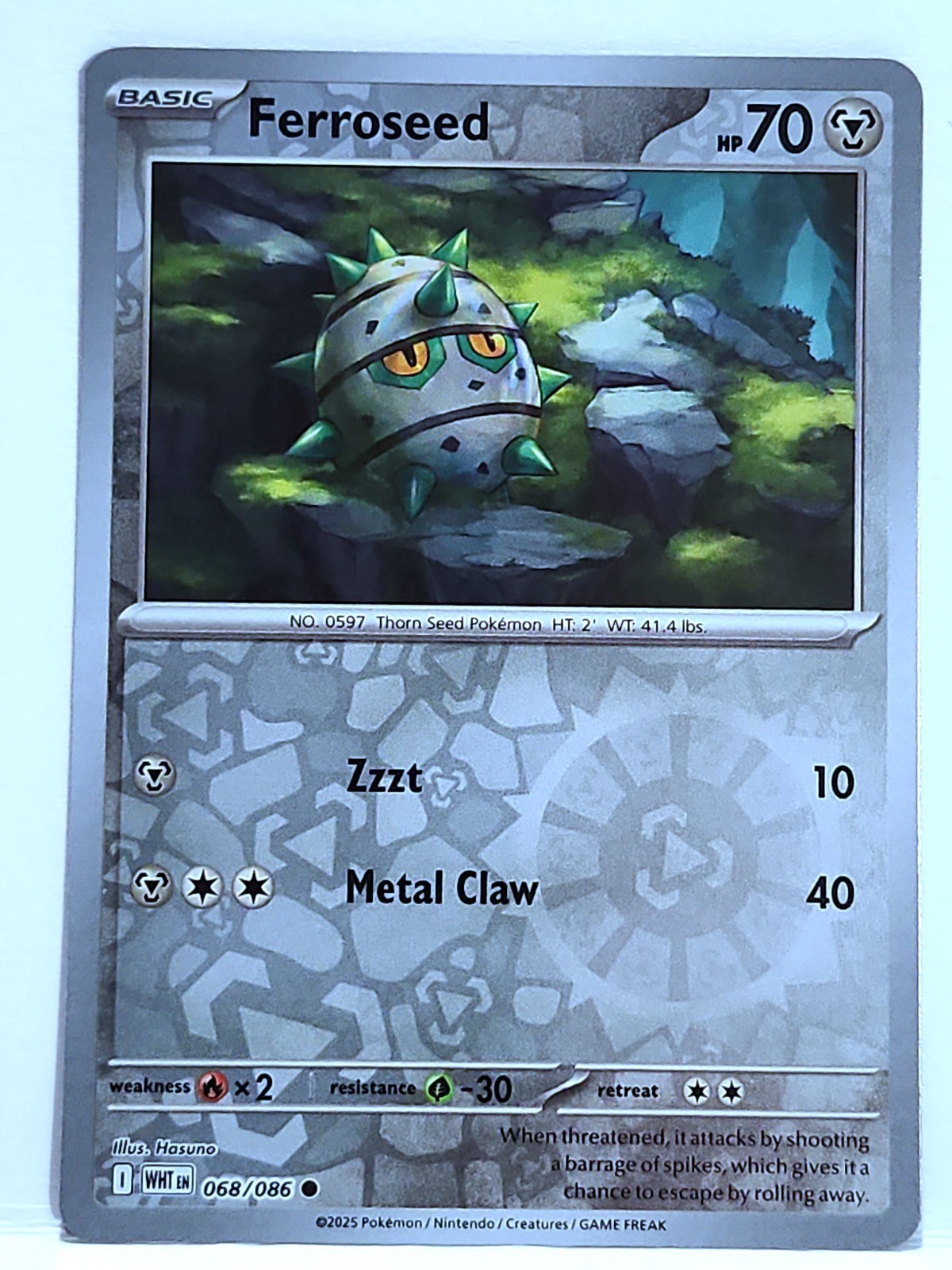 Ferroseed #68 White Flare Reverse Holo Pokémon TCG