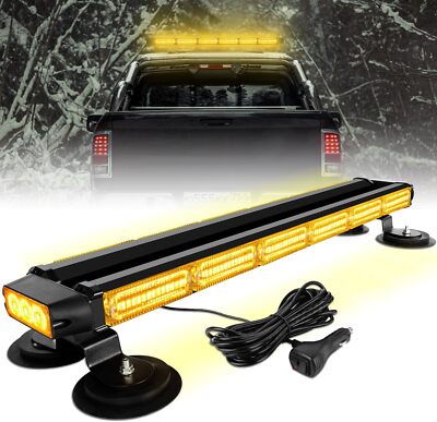 NEW LED Strobe Light Bar Emergency Beacon Rooftop Warning Lamp Amber 26''
