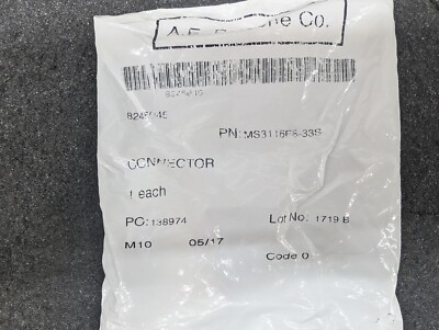 New, Amphenol, MS3116F8-33S, CONN PLUG 3POS INLINE W/SKTS