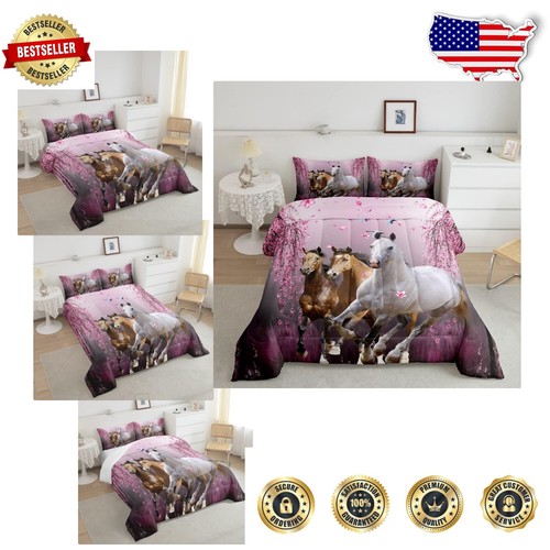 Charming Twin Horse Comforter Set - Perfect for Animal Lovers’ Bedrooms