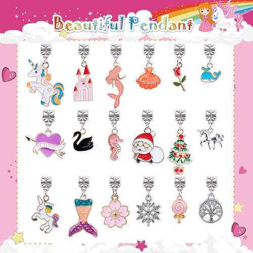 Kit para hacer pulseras para niñas, unicornios regalos para niñas, artes y manualidades para niños - Imagen 3 de 6