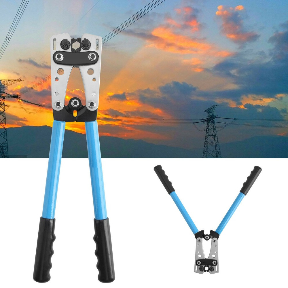 Large Wire Terminal Crimping Tool 6-50mm² Cable Lug Crimper Cu/Al Terminal Plier