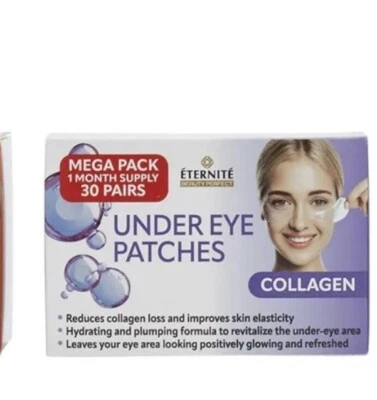Eternite Under Eye Patches Collagen 30 Pairs Mega Pack Months Supply