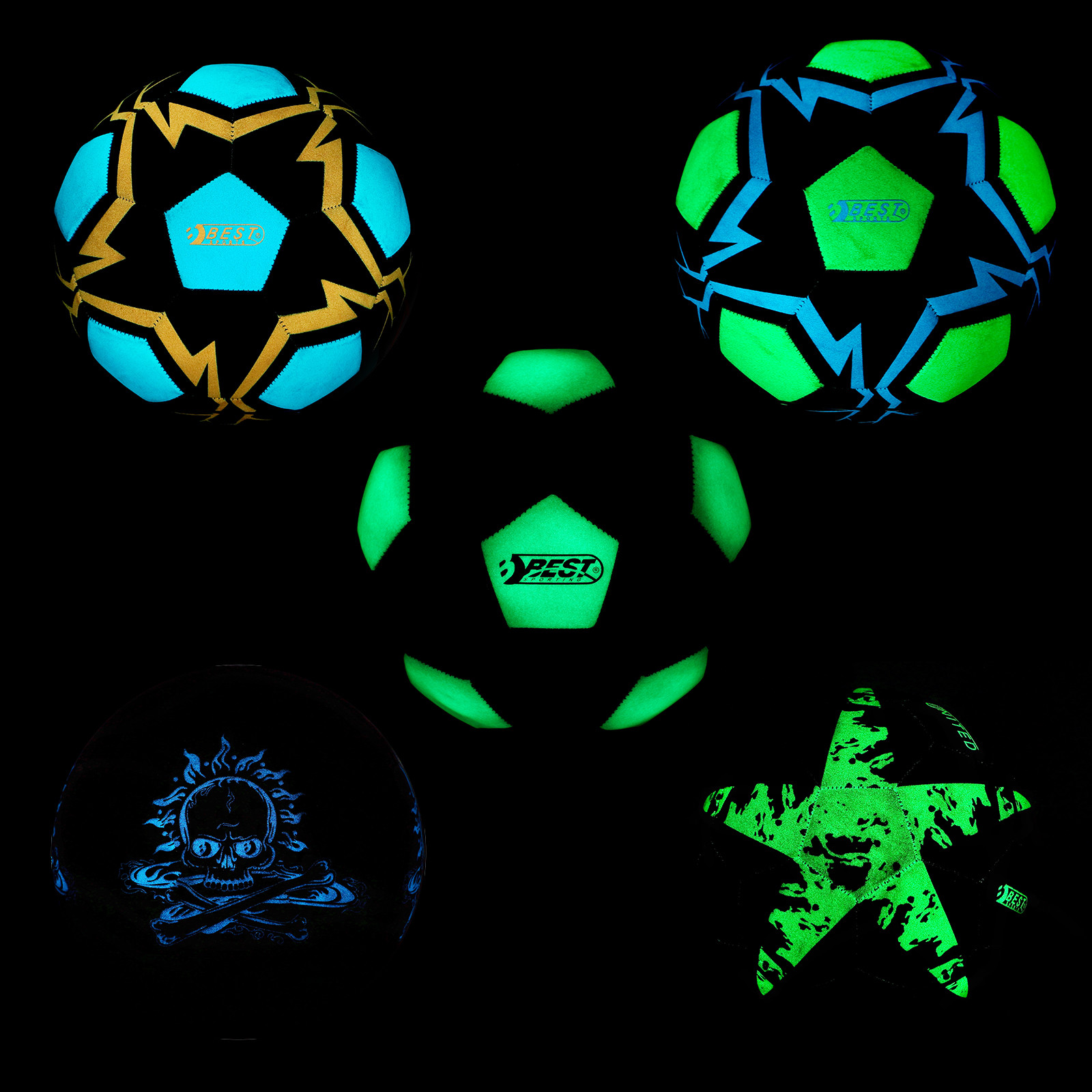 Best Sporting Fútbol Pelota Brilla en la Oscuridad Brillante Baile Bolas