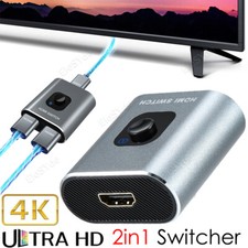 4K HDMI Switcher 2.0 Bi-Direction 2 in 1 out Splitter Adapter for PS4/5 TV Box