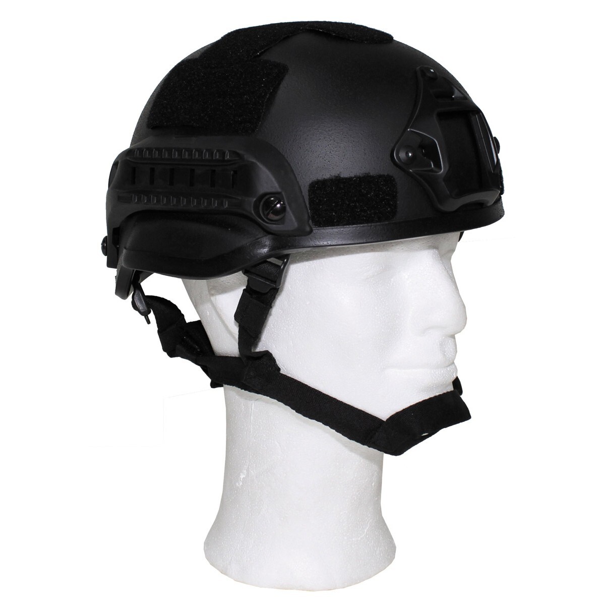 MFH US Style MICH Helmet 2002 Military Style Rails Chin Strap ABS Airsoft Black