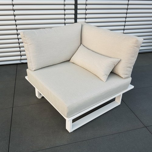 Aluminium ICM Gartenlounge Grenoble weiß Modul Lounge-Set Loungemöbel Outdoor - Bild 11 von 12
