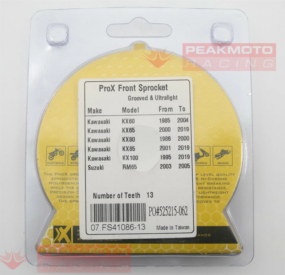 Pro-X - 07.FS41086-13 - Piñón de contraeje delantero ultraligero ranurado, 13T Foto 2 de 3