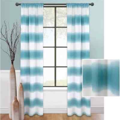 Mainstays Fading Stripe Curtain Blue 56'' x 63'' Sold as a set of 2