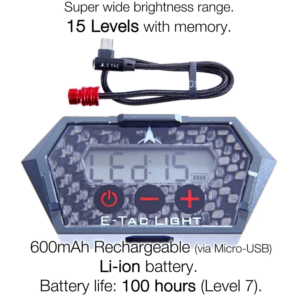 Luz E-Tac Compuesta Arco Mirilla Luz 3/8-32 Recargable Sensor BT Encendido/Apagado Automático Foto 2 de 4