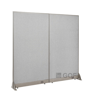 GOF Freestanding Office Partition-Straight Run w/ Safety Legs (60''W x 72''H)