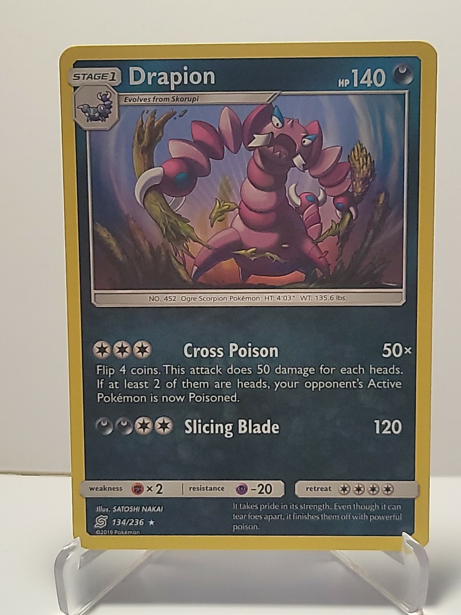 drapion pokemon card Drapion Vstar (119/196) (Pokemon League Stamp)  GoldenFishGames