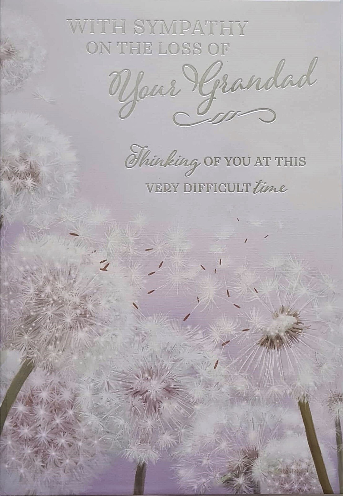 Sympathy Condolence Card Sorry For the Loss of your Grandad Seeding Dandelion