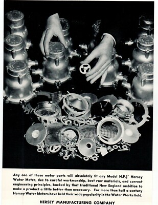 1940 HERSEY MANUFACTURING COMPANY WATER METERS AND PARTS SALES ART 