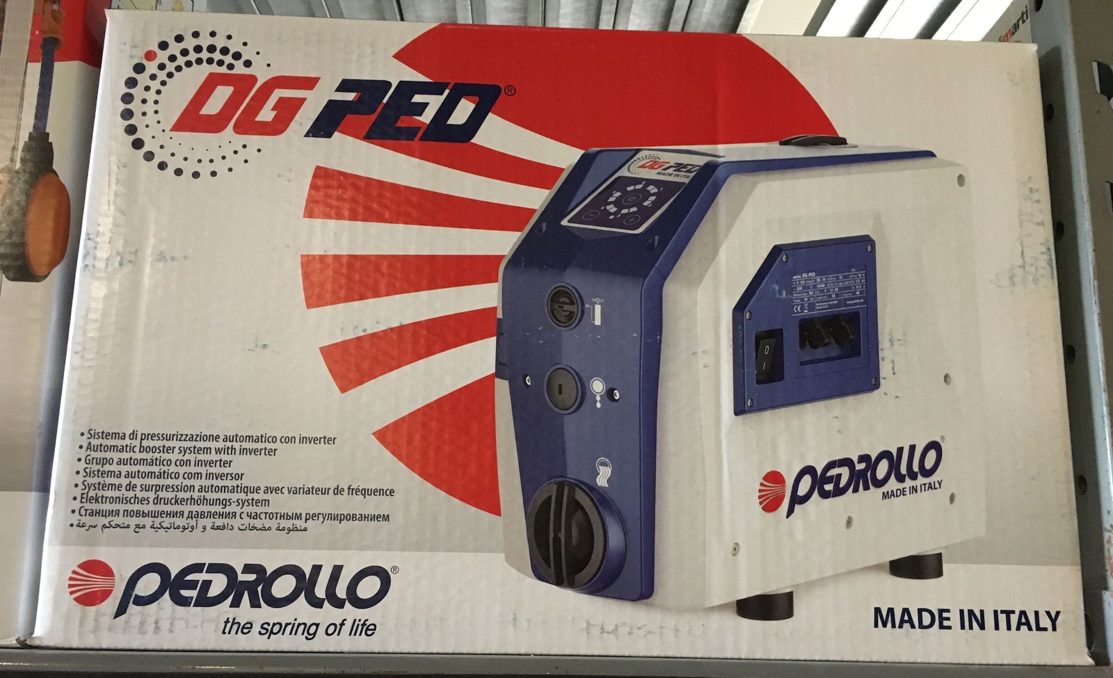 PEDROLLO ELETTROPOMPA INVERTER DG PED 3 ACQUE CHIARE 5m 0,75HP KDGP03A1