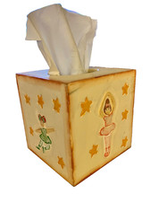 GIFT  DESIGNS "DANCE" PASTEL TISSUE BOX BALLET DANCERS STARS NWT