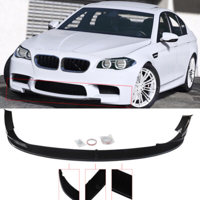 Front Bumper Chin Lip Splitter For 2011-2016 BMW F10 M5 Spoiler Gloss Black 3PCS