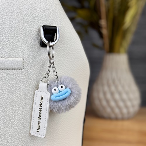 Pink Personalized Customized Leather Keychain Engraving Smile keyring Furry toy - Picture 32 of 38