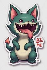 Bite Me Sticker - Cute Monster with Attitude, Perfect for Water Bottles - Zink