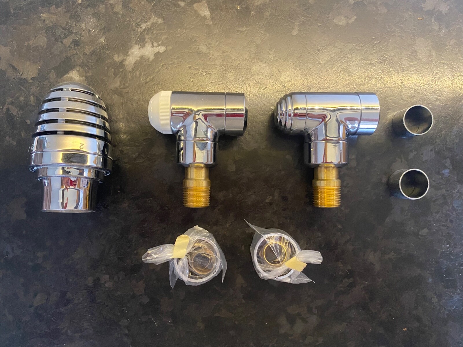 New Bisque Radiator Valves Set H Stunning steel radiator valves eBay